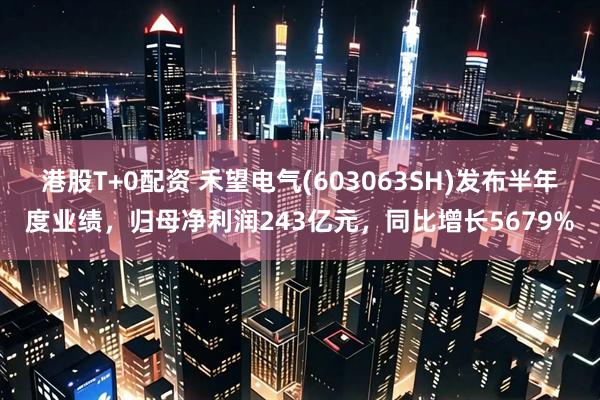 港股T+0配资 禾望电气(603063SH)发布半年度业绩，归母净利润243亿元，同比增长5679%